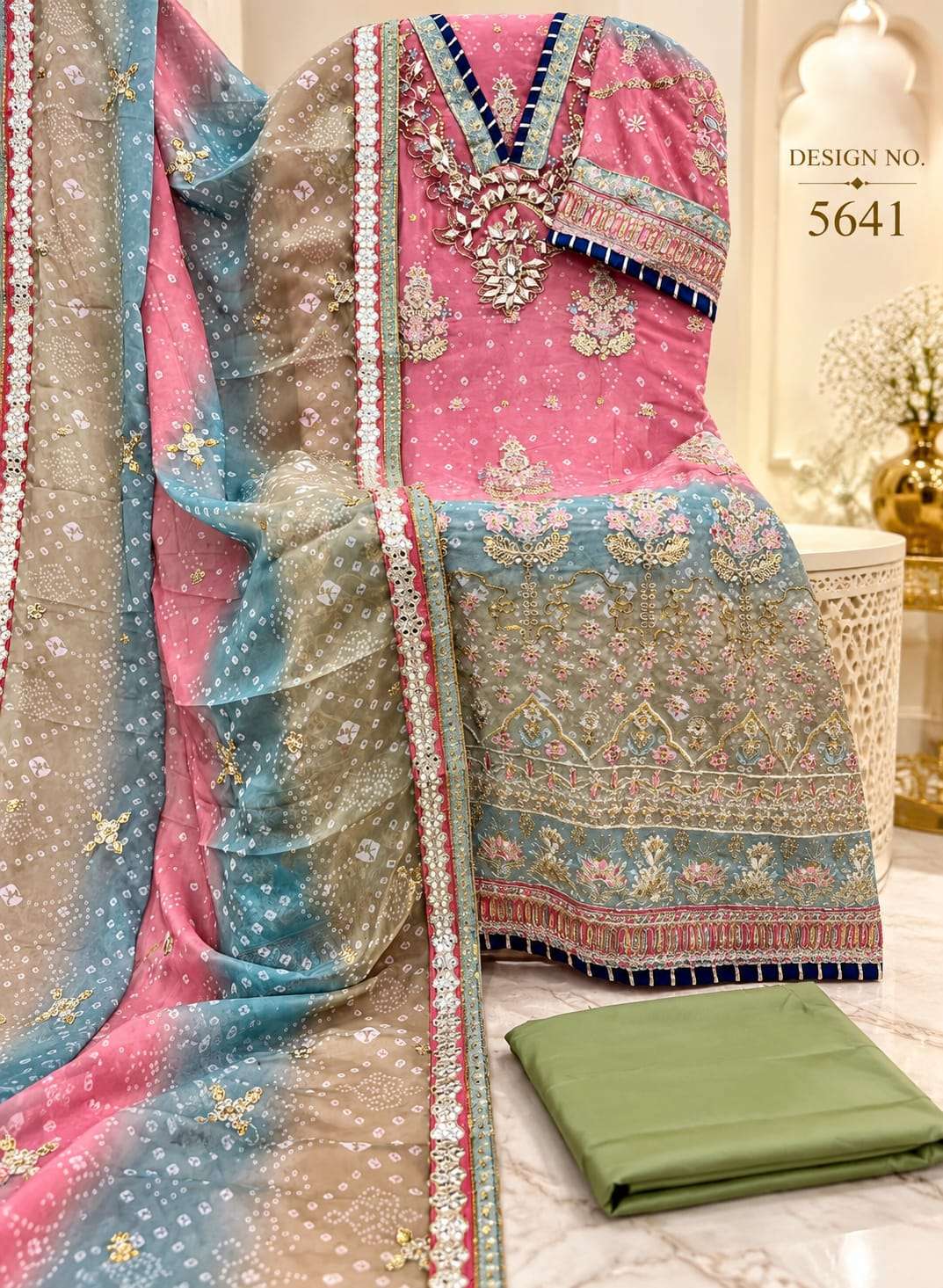 SHREE FABS SF 5641 COLOR CHIFFON KHATLI MULTI WORK SALWAR SUIT FOR LADIES WHOLESALER
